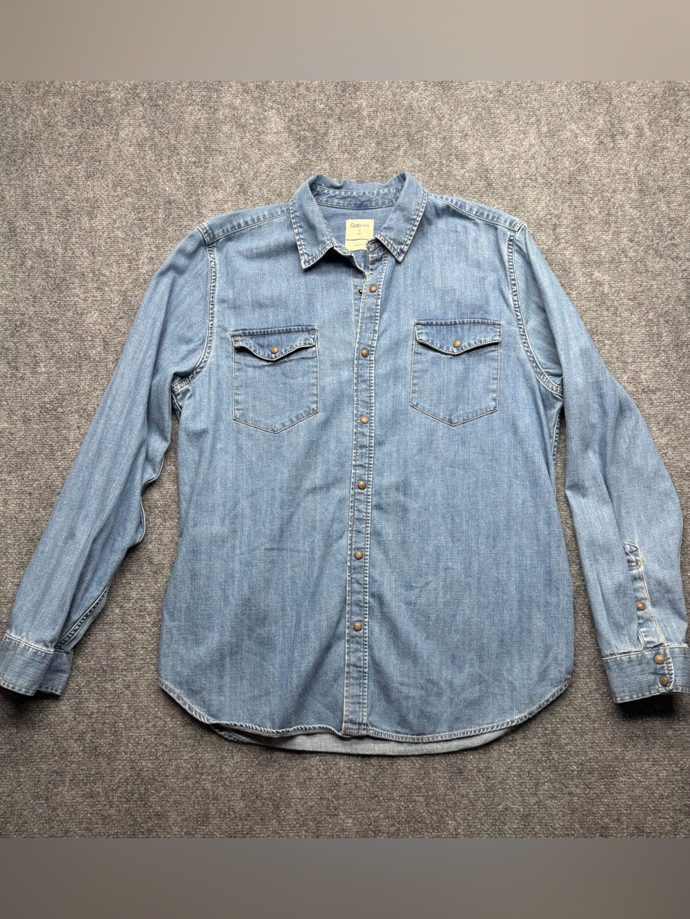Gap 1969 Men’s XL Slim Fit Light Blue Denim Western Shirt